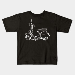 Vespa line art unique design Kids T-Shirt